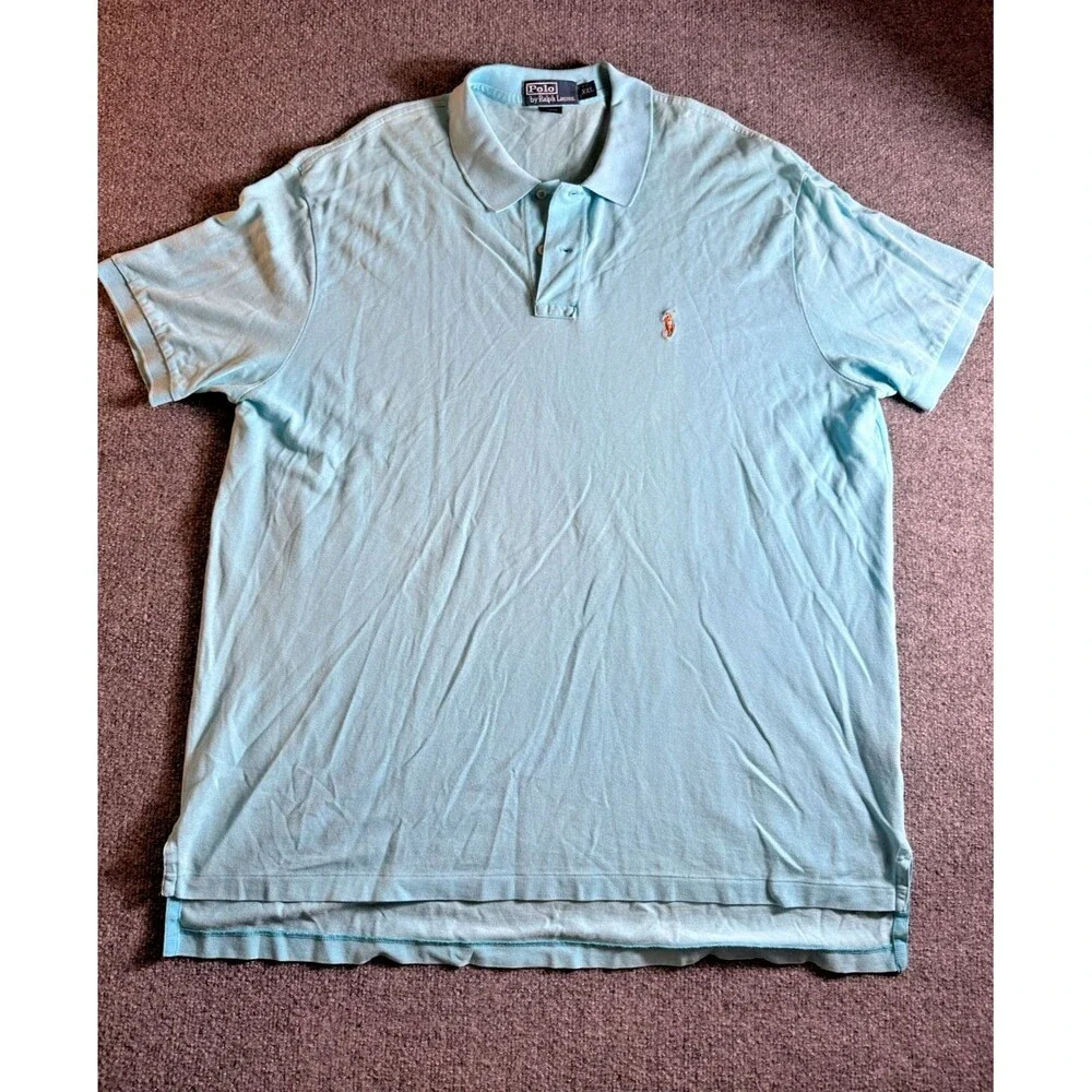 Polo By Ralph Lauren Blue Shirt Mens Cuffed Sleeve XXL